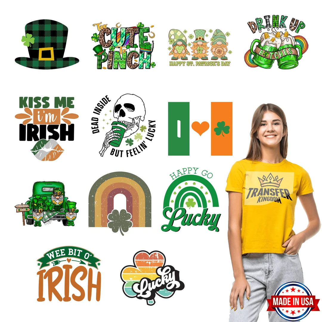 St. Patrick's Day Premade Gang sheet - 12 PCS 10 INCH - transfer-kingdom