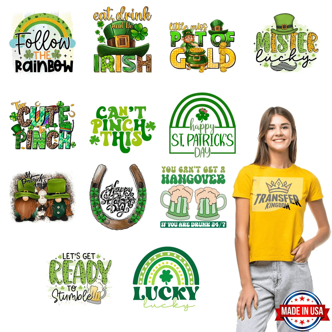 St. Patrick's Day Premade Gang sheet - 12 PCS 10 INCH - transfer-kingdom