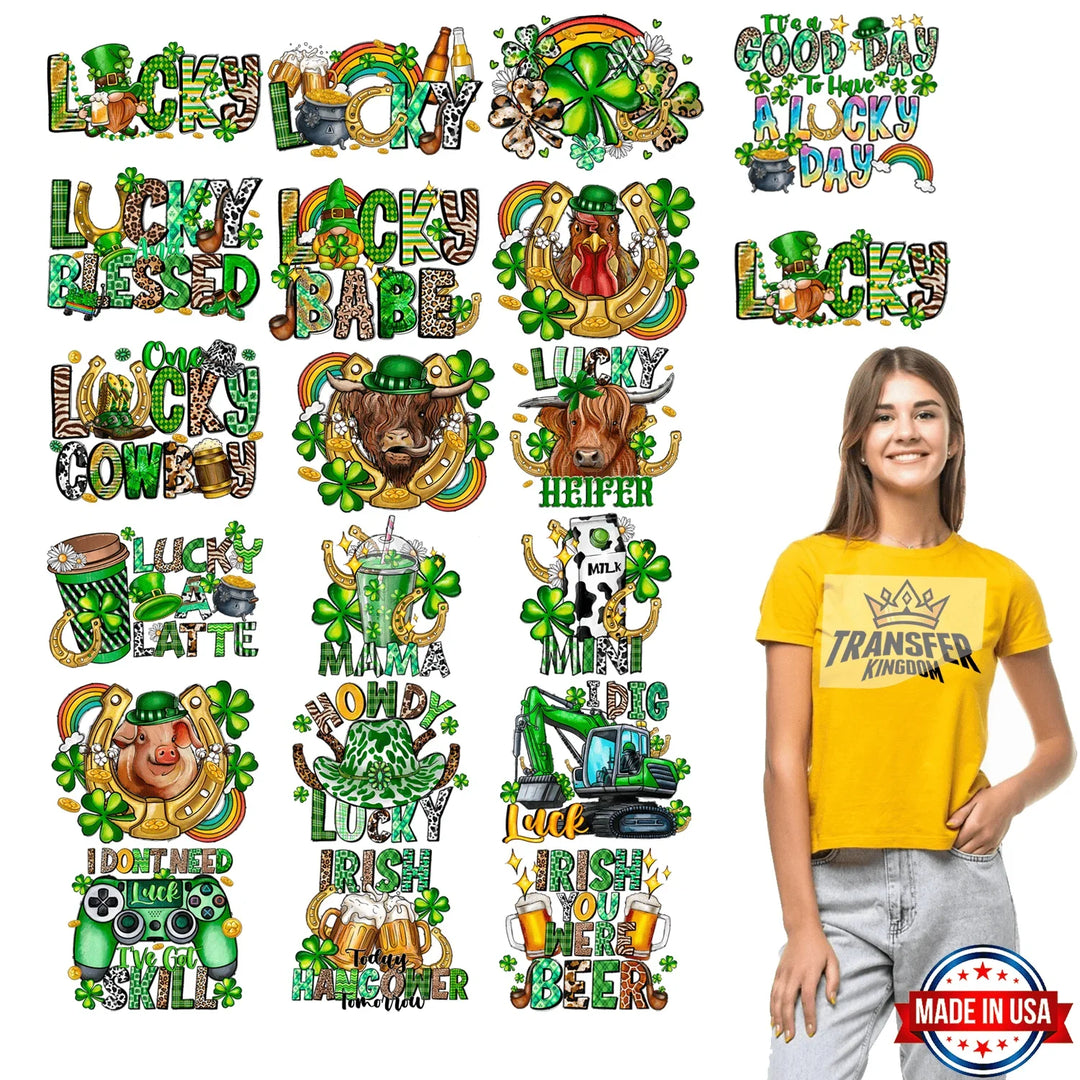 St. Patrick's Day Premade Gang sheet - 20 PCS 10 INCH - transfer-kingdom