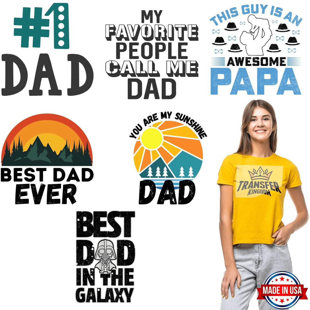 Father's Day -Premade Gang sheet - 6 PCS 10 INCH - Transfer Kingdom