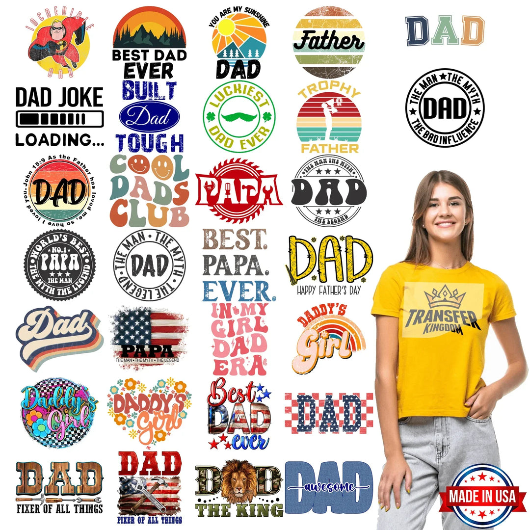 Father's Day Premade Gang sheet - 30 PCS 10 INCH - Transfer Kingdom