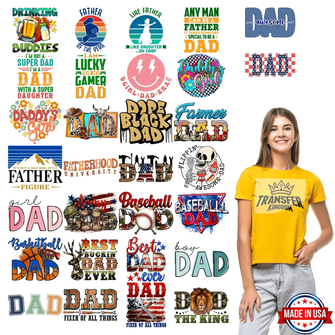 Father's Day Premade Gang sheet - 30 PCS 10 INCH - Transfer Kingdom