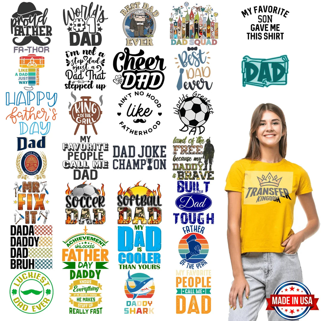 Father's Day Premade Gang sheet - 30 PCS 10 INCH - Transfer Kingdom