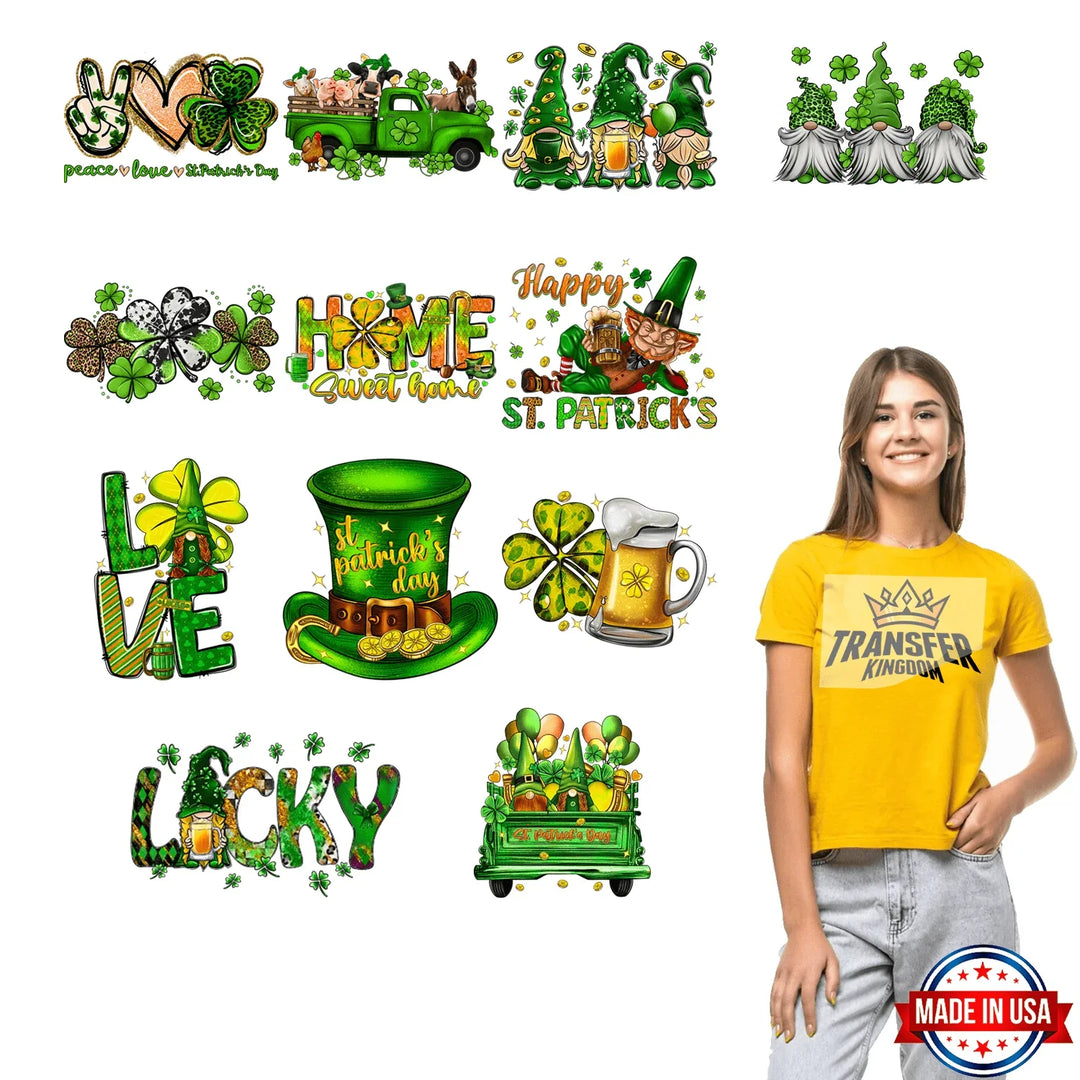 St. Patrick's Day Premade Gang sheet - 12 PCS 10 INCH - transfer-kingdom