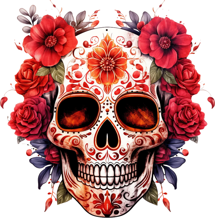 SUGAR SKULL FLOWERS Design - DTF heat transfer