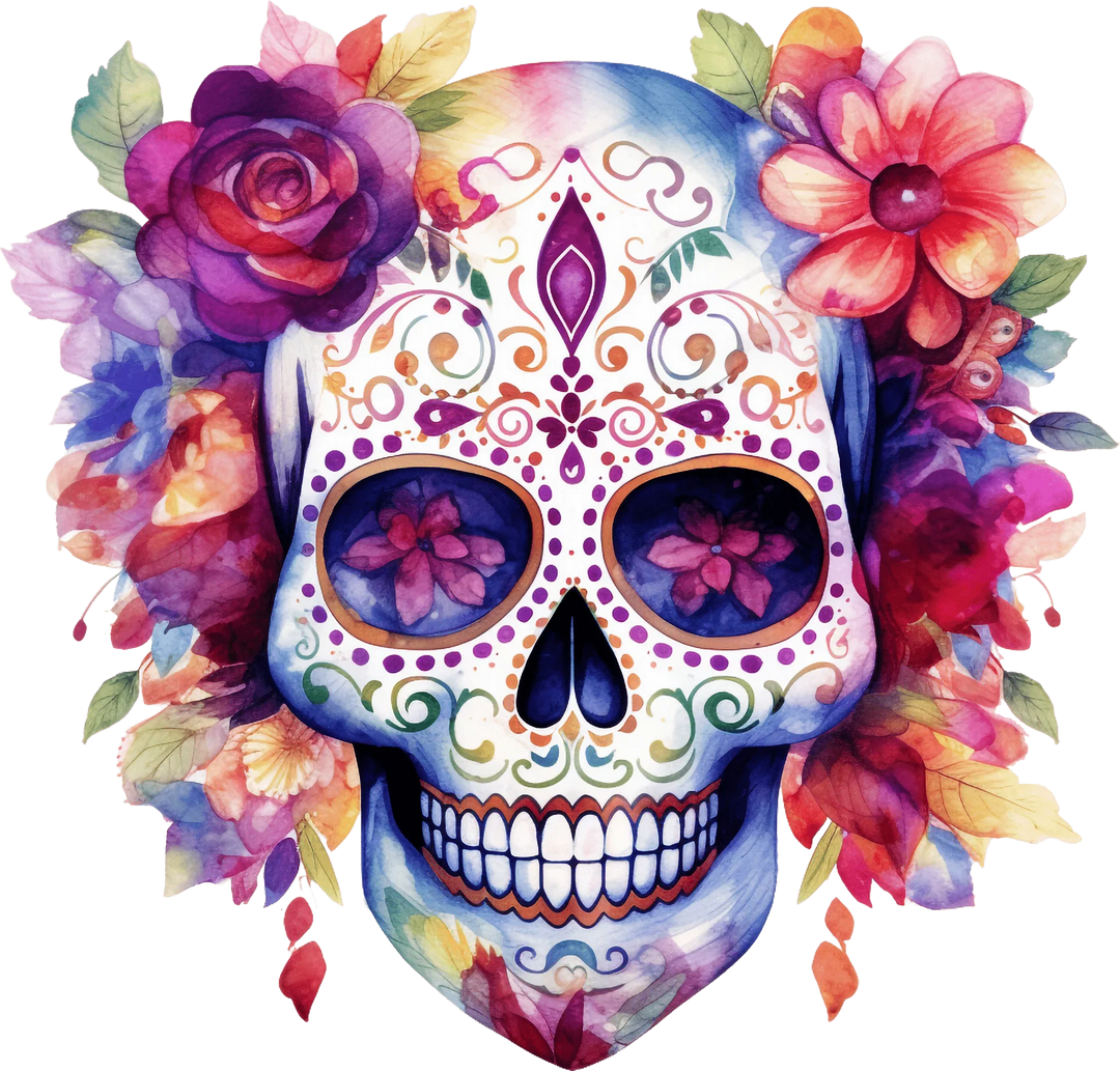 SUGAR SKULL DEAD OF THE DAY Design - DTF heat transfer - Transfer Kingdom