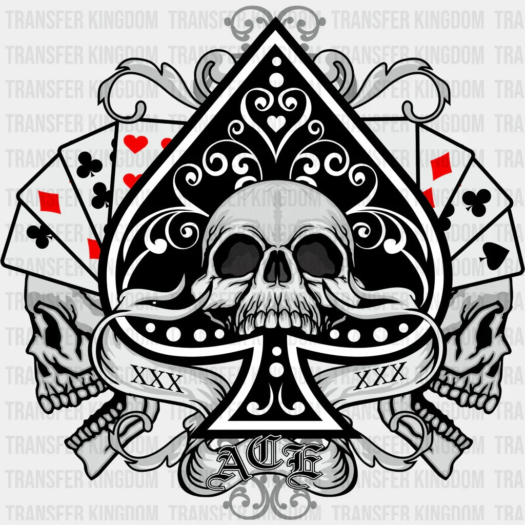 Ace Of Spades Skull Design - Dtf Heat Transfer