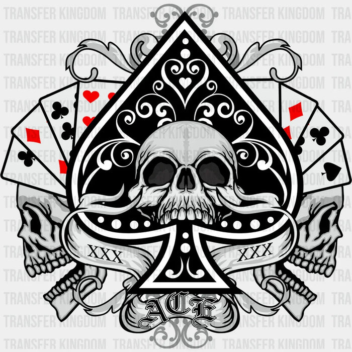 ACE OF SPADES SKULL Design - DTF heat transfer