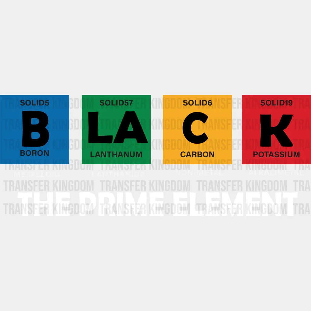 B LA C K The Prime Element - BLM design DTF heat transfer - Transfer Kingdom