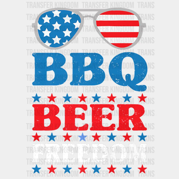 BBQ Beer Freedom American Flag Sunglasses Design - DTF heat transfer