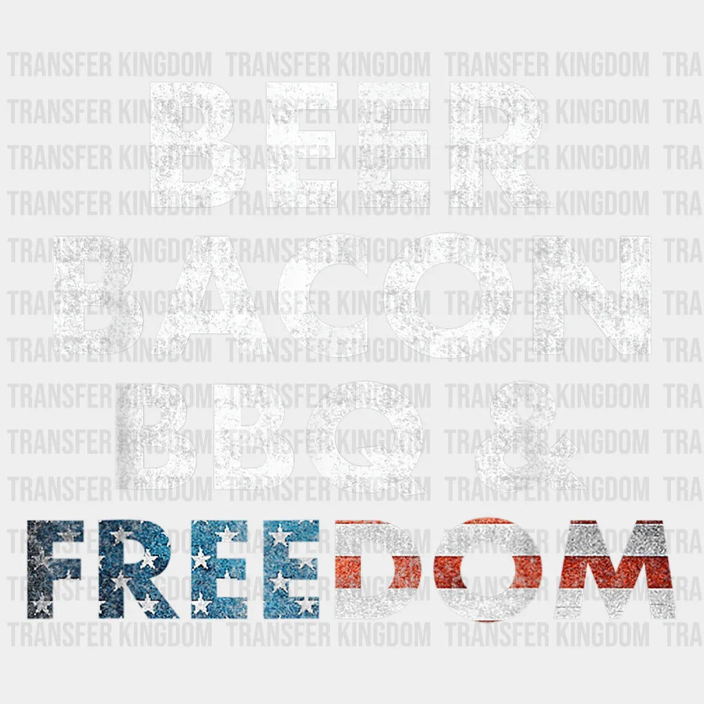 Beer Bacon BBQ & Freedom Design - DTF heat transfer - Transfer Kingdom