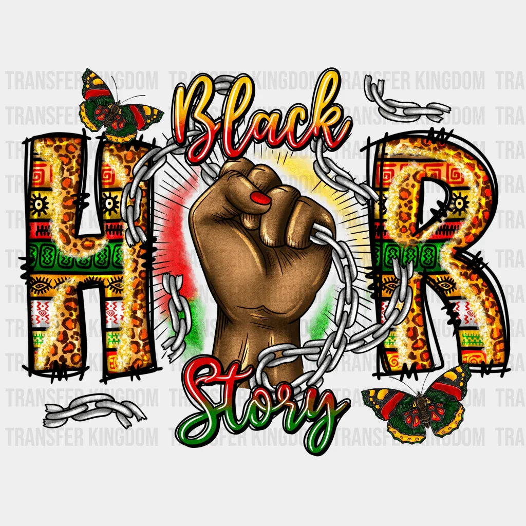 Black H R Story- BLM design DTF heat transfer - Transfer Kingdom