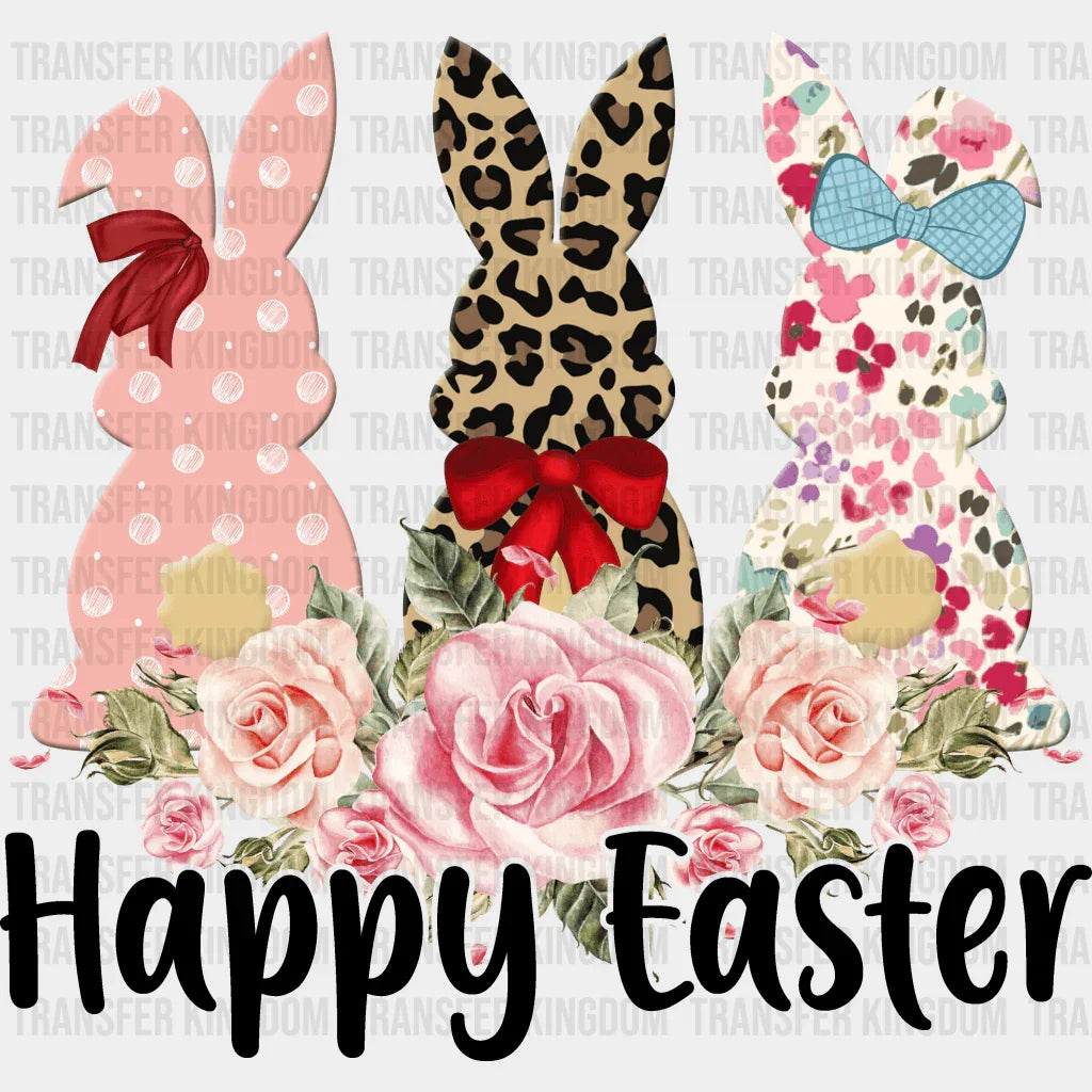 Bunnies Happy Easter Design- DTF heat transfer - Transfer Kingdom