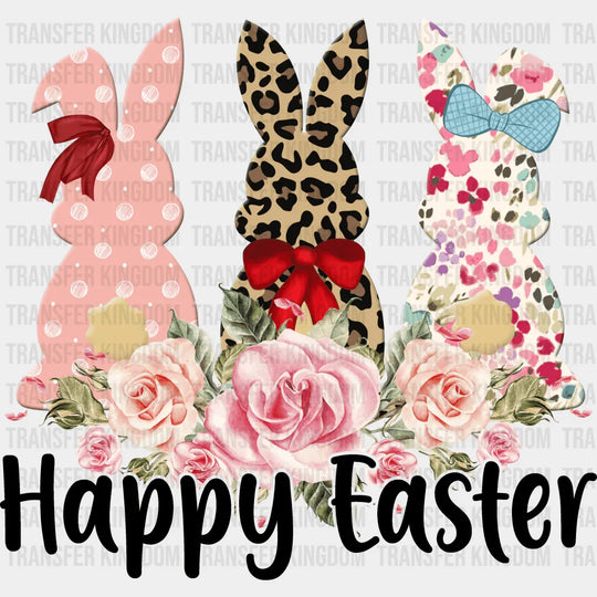 Bunnies Happy Easter Design- DTF heat transfer - Transfer Kingdom