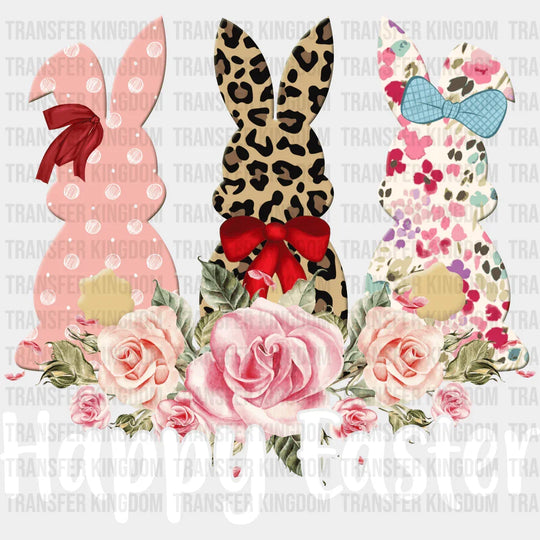 Bunnies Happy Easter Design- DTF heat transfer - Transfer Kingdom