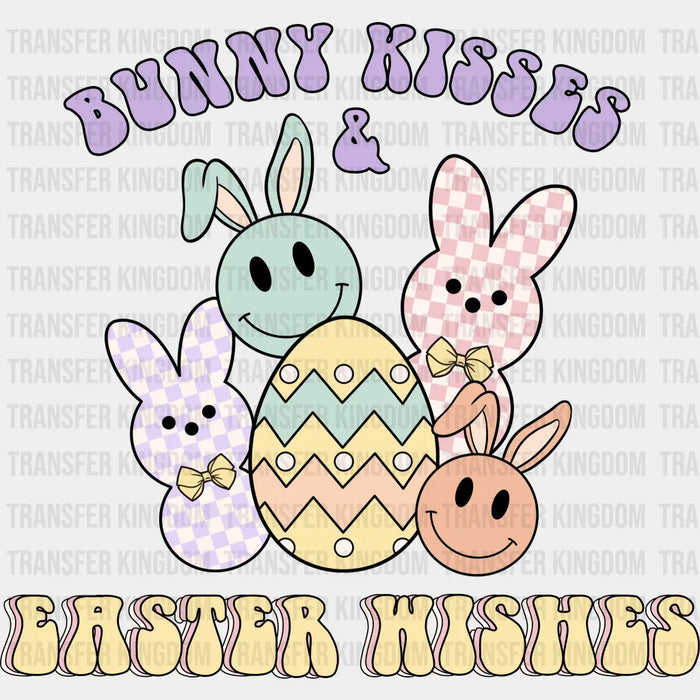Bunny Kisses & Easter Wishes Easter Design - DTF heat transfer