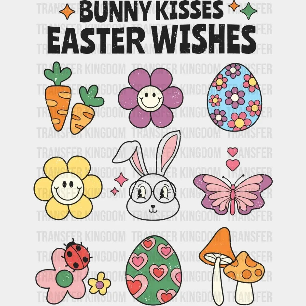 Bunny Kissess Easter Wishes Design - DTF heat transfer - Transfer Kingdom