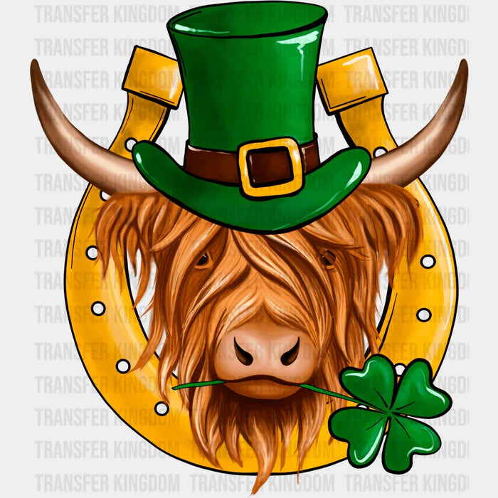 Cattle St. Patrick's Day Horseshoe Design - St. Patrick's Day DTF heat transfer