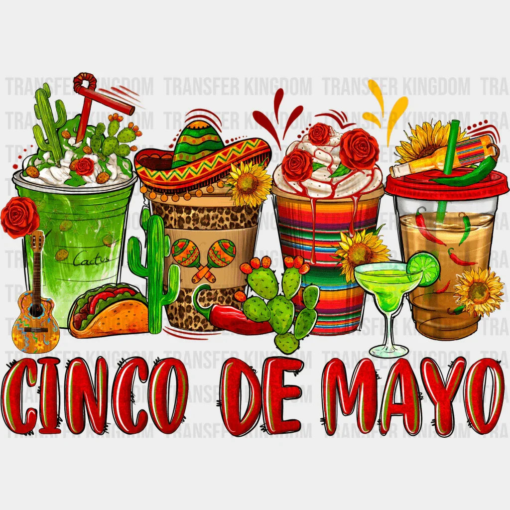 Cinco De Mayo Cups - Cinco De Mayo DTF heat transfer - Transfer Kingdom