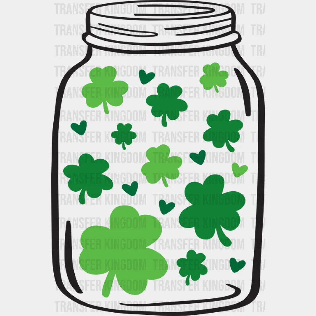 Clover Jar St. Patrick's Day Design - DTF heat transfer - Transfer Kingdom