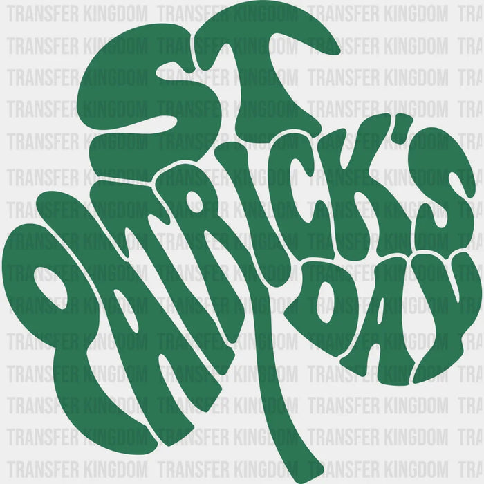 Clover St. Patrick's Day Text Clover Shaped Design - DTF heat transfer