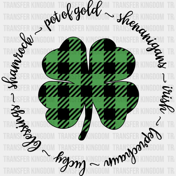 Clover St. Patrick's Day Plaid Design - St. Patrick's Day DTF heat transfer