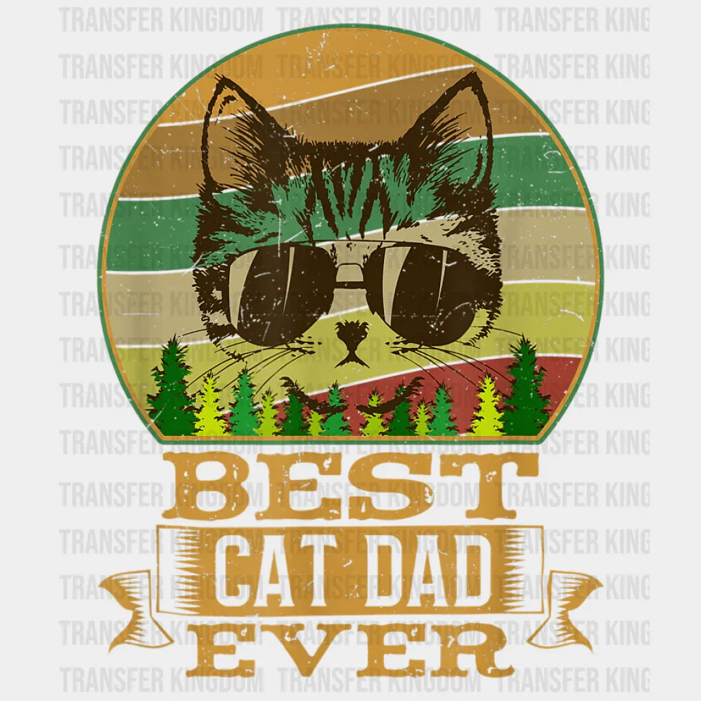 Distressed Best Cat Dad Ever Design - DTF heat transfer - Transfer Kingdom