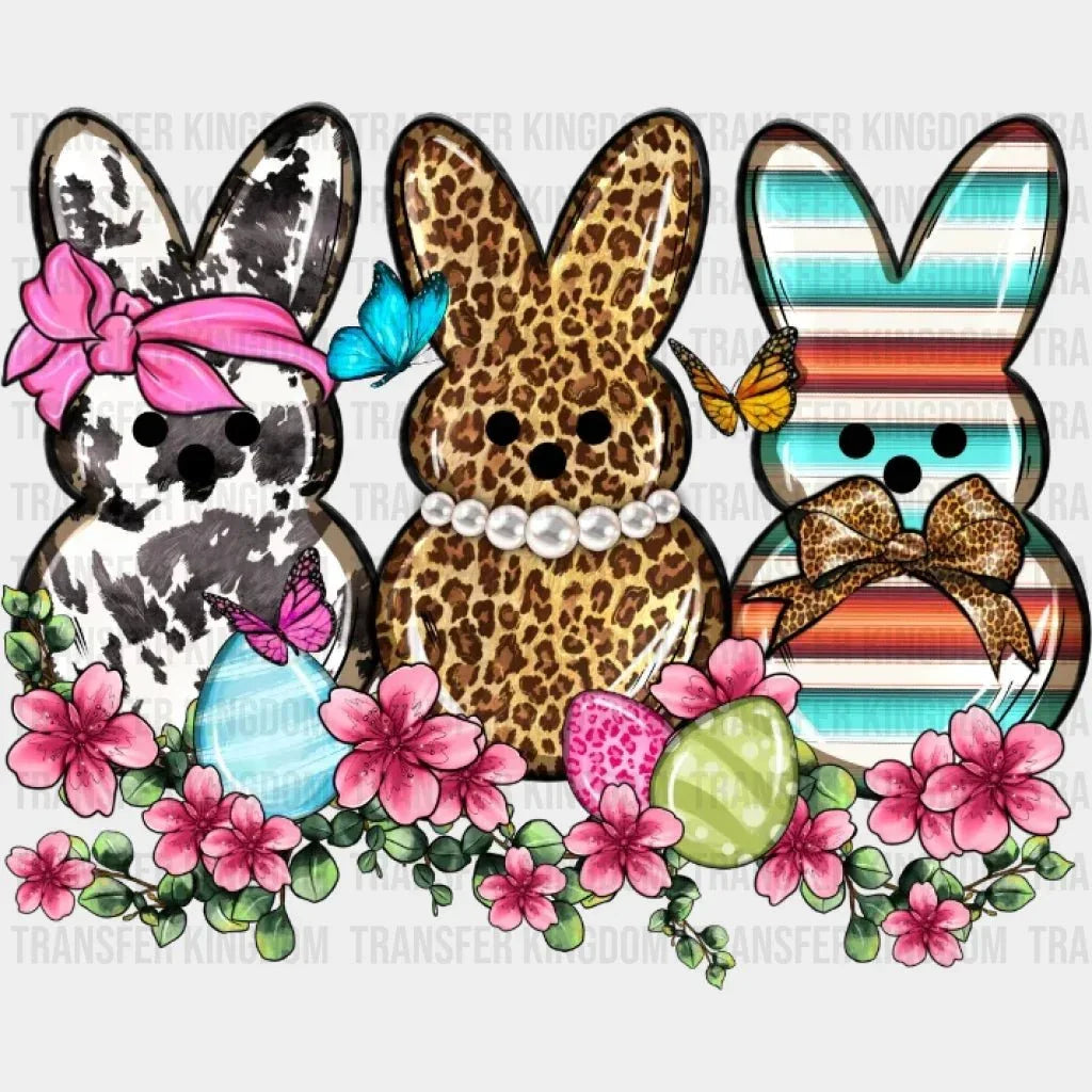 Easter Bunnies Floral Design - DTF heat transfer - Transfer Kingdom