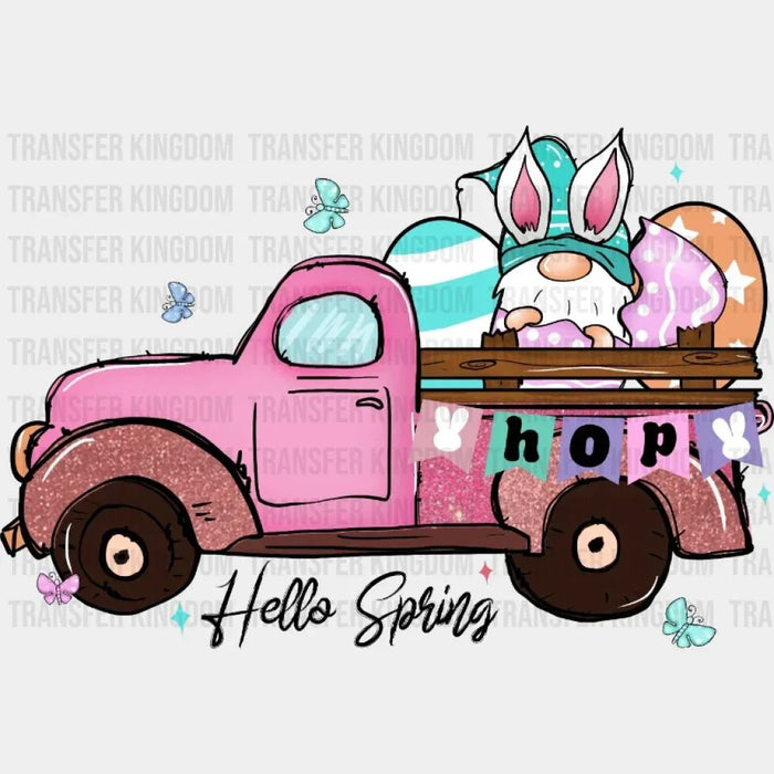 Easter Hello Spring Truck Design - DTF heat transfer