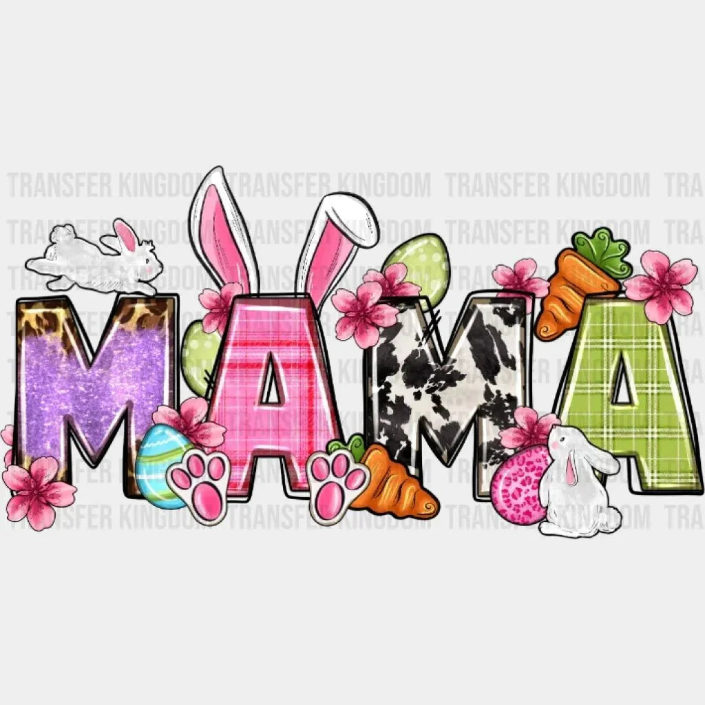 Easter Mama Floral Bunny Design - DTF heat transfer - Transfer Kingdom