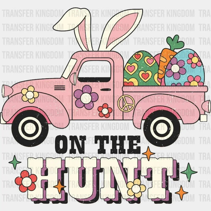 Easter Truck On The Hunt Retro Design - DTF heat transfer
