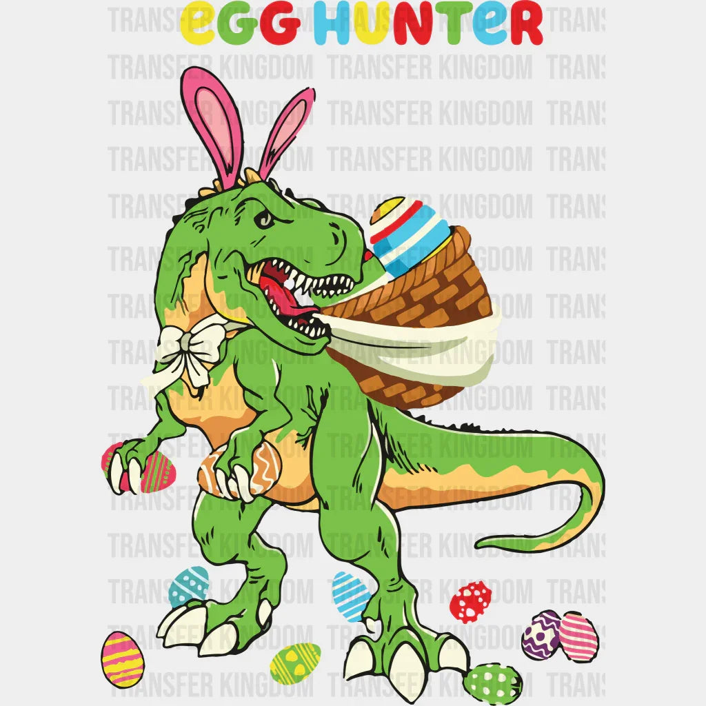 Egg Hunter Dinosaur Easter Design - DTF heat transfer - Transfer Kingdom