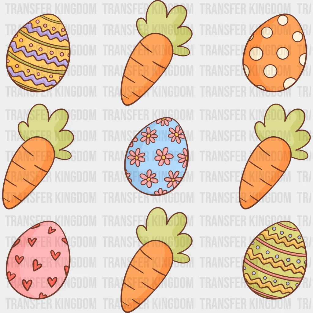 Eggs & Carrots Easter Design - DTF heat transfer - Transfer Kingdom