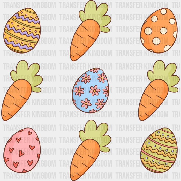 Eggs & Carrots Easter Design - DTF heat transfer