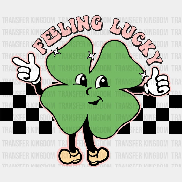 Checkered Feeling Lucky Clover St. Patrick's Day Design - DTF heat transfer
