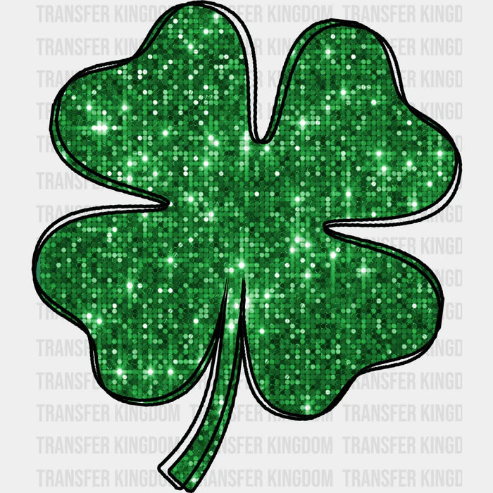 Glitter Four Leaf Clover St. Patrick's Day Design - DTF heat transfer
