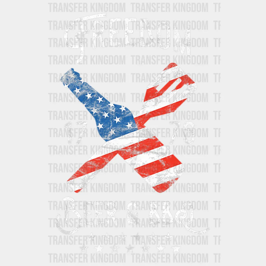 Freedom Beer and BBQ 1776 America Design - DTF heat transfer - Transfer Kingdom