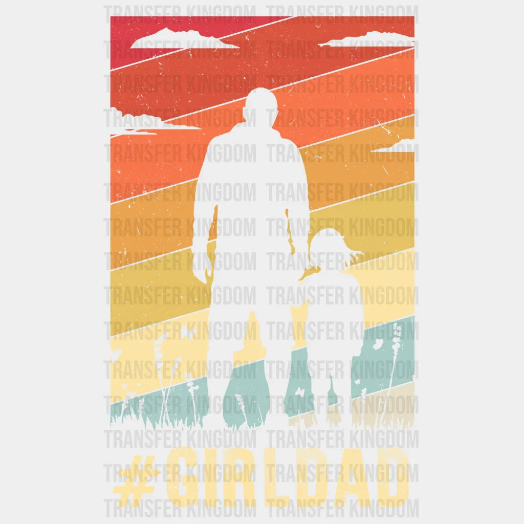 Girl Dad - Father and Daughter Silhouette Design - DTF heat transfer - Transfer Kingdom