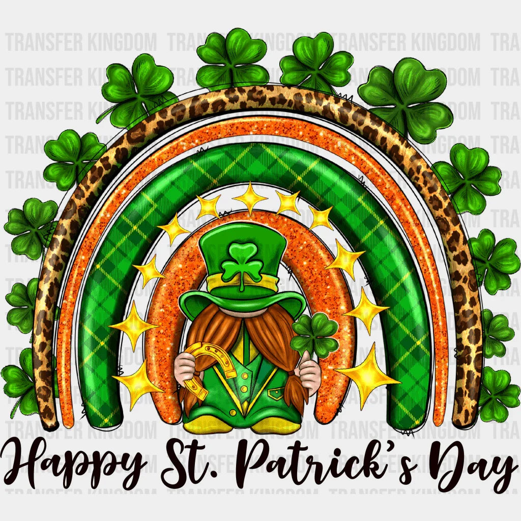 Gnomie Rainbow St. Patrick's Day Design - DTF heat transfer - Transfer Kingdom