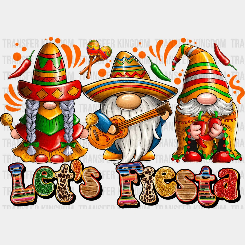 Gnomies Let's Fiesta - Cinco De Mayo DTF heat transfer - Transfer Kingdom
