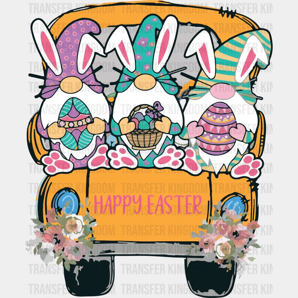 Gnomies On A Bus Easter Design - DTF heat transfer - Transfer Kingdom