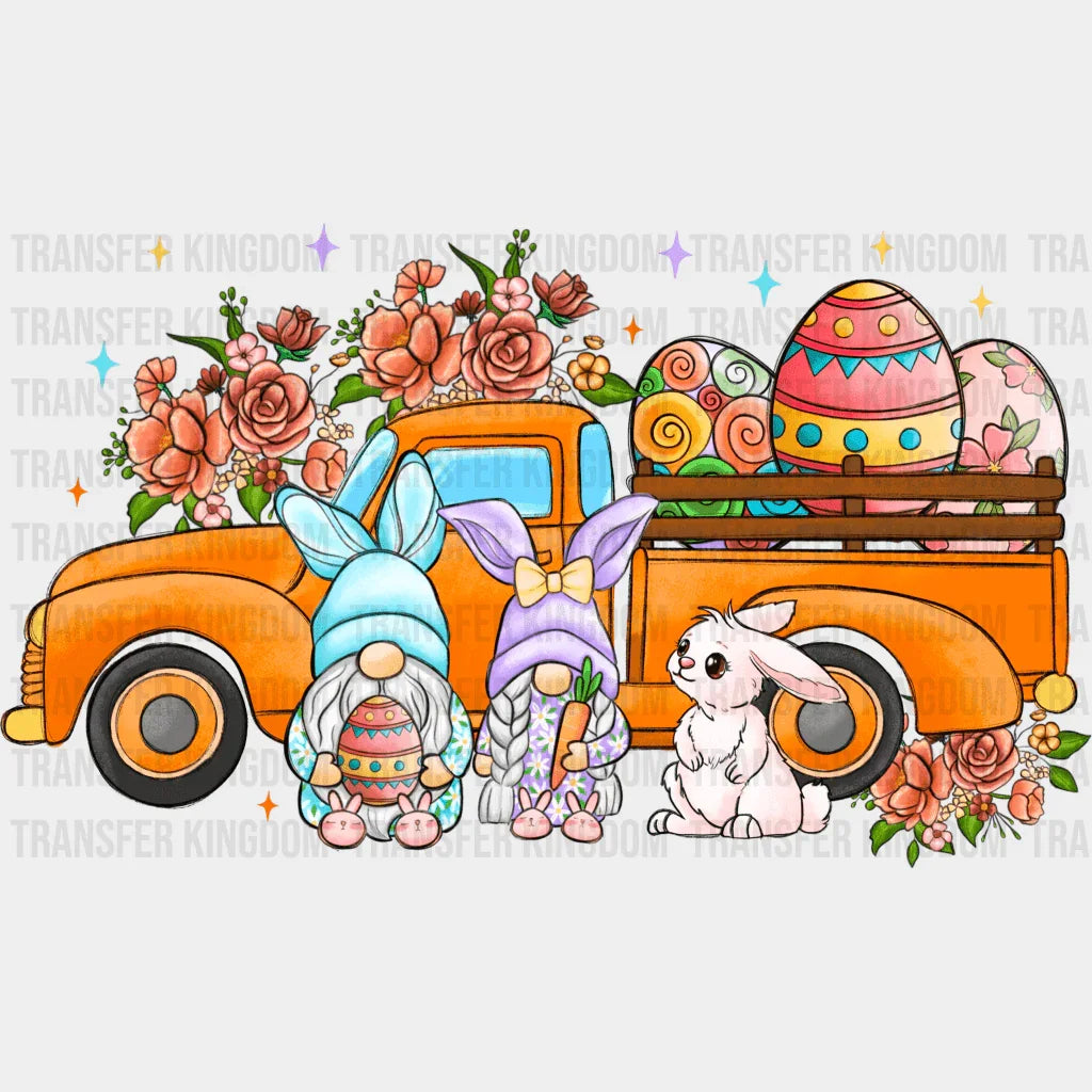Gnomies With Truck Easter Design - DTF heat transfer - Transfer Kingdom