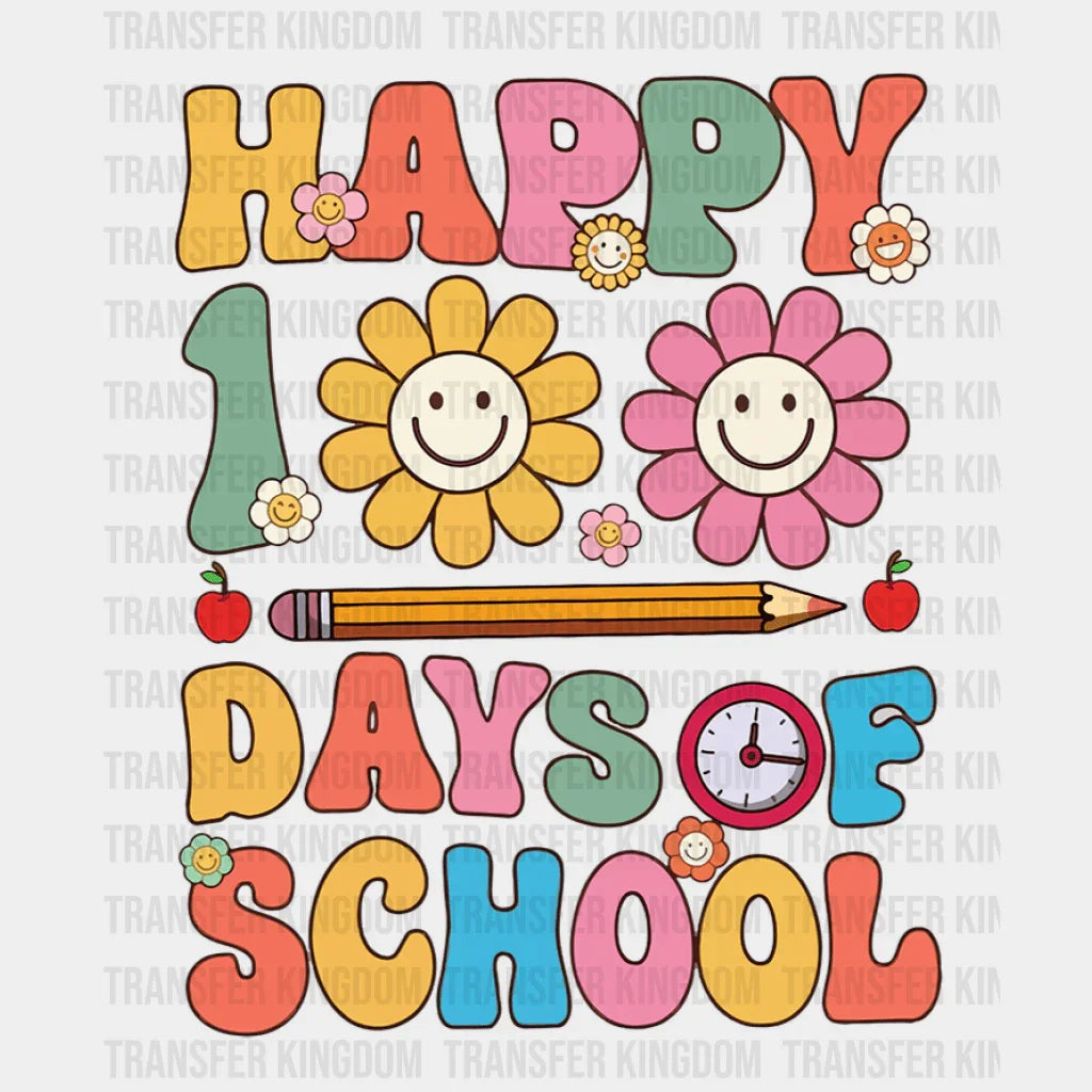 Happy 100 Days Of School Design - DTF heat transfer - Transfer Kingdom