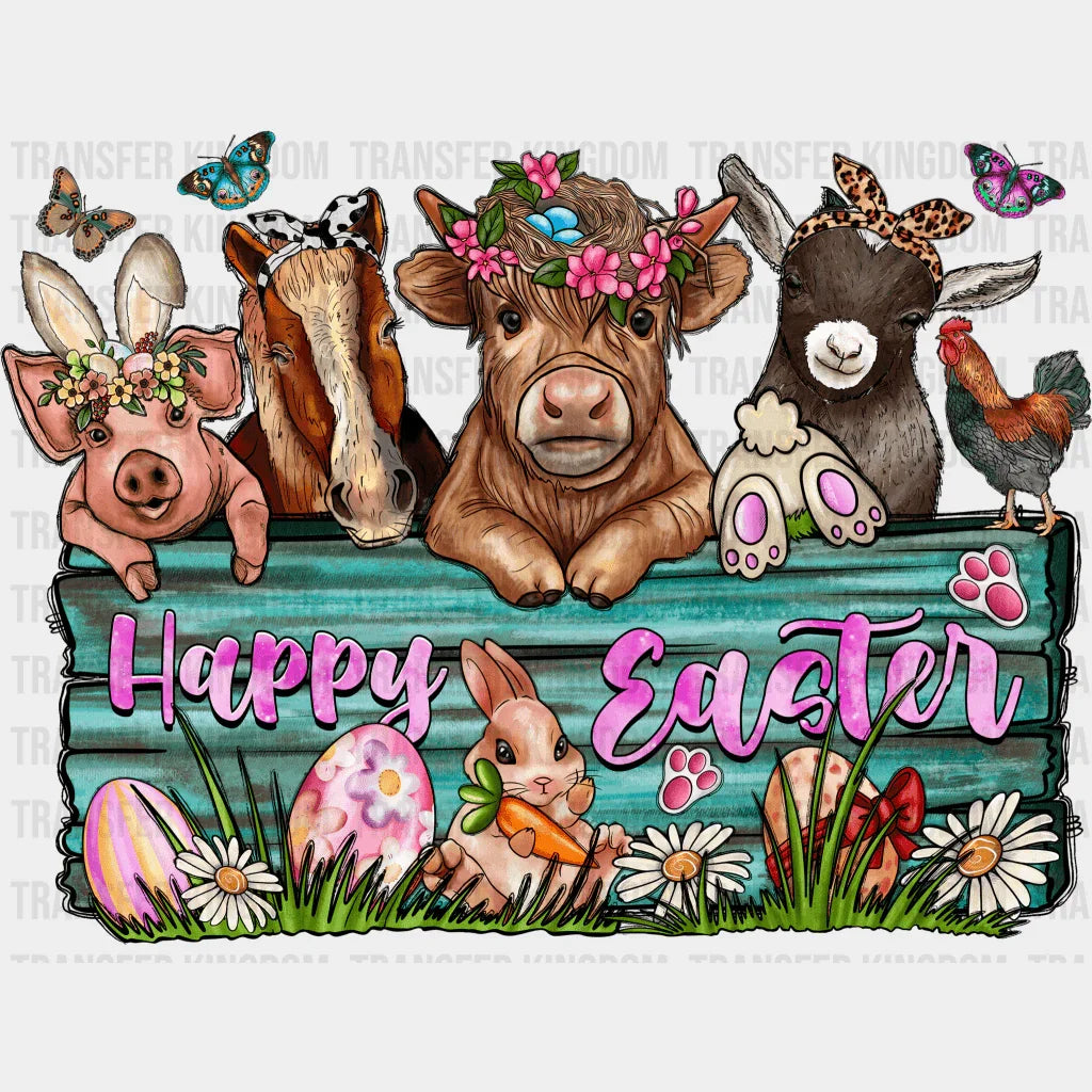 Happy Easter Animals Design - DTF heat transfer - Transfer Kingdom