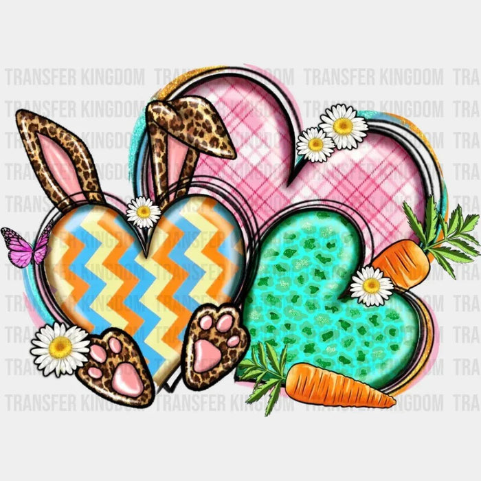 Happy Easter Bunny Hearts Design - DTF heat transfer