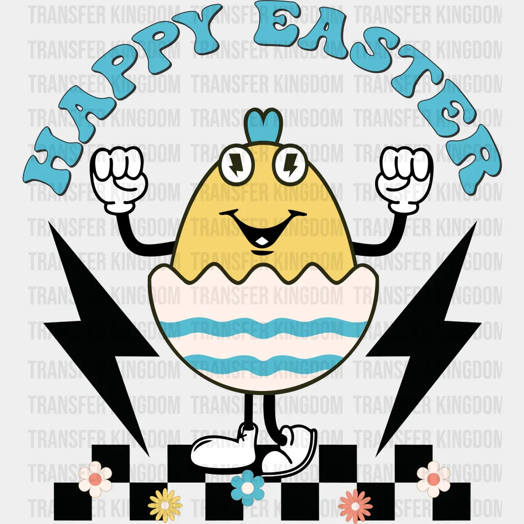 Happy Easter Cracked Egg Design- DTF heat transfer - Transfer Kingdom