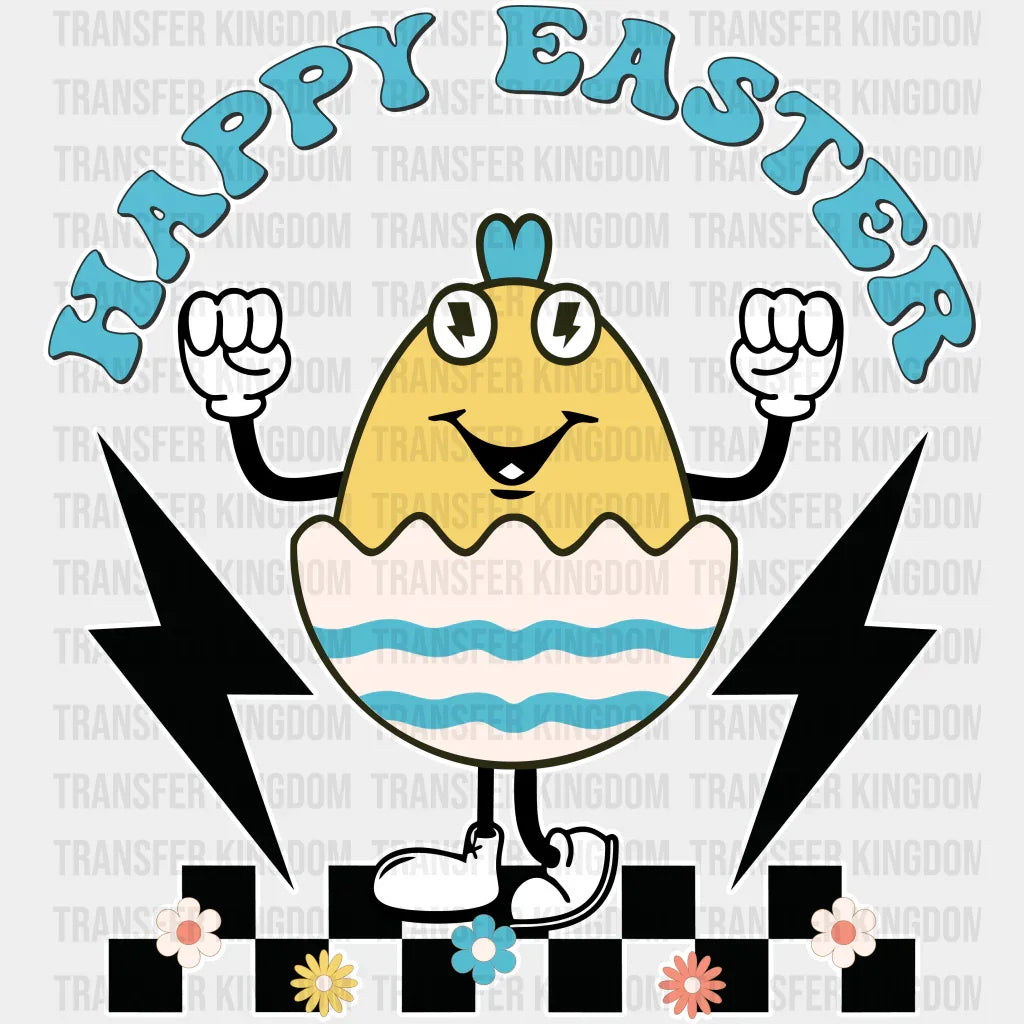 Happy Easter Cracked Egg Design- DTF heat transfer - Transfer Kingdom