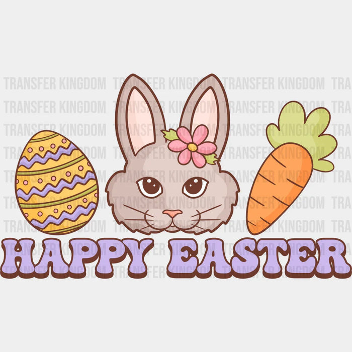 Happy Easter Egg Bunny Carrot Easter Design - DTF heat transfer
