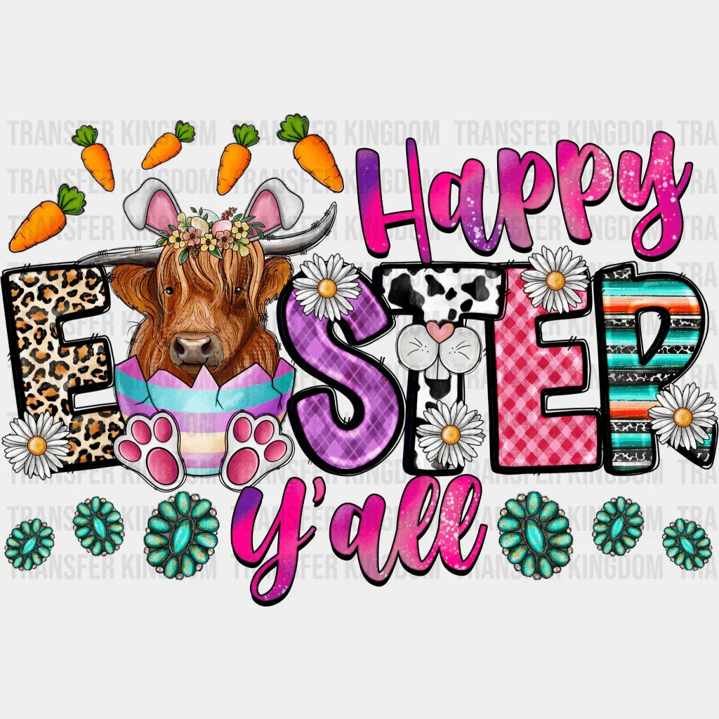 Happy Easter Y'all Design - DTF heat transfer - Transfer Kingdom