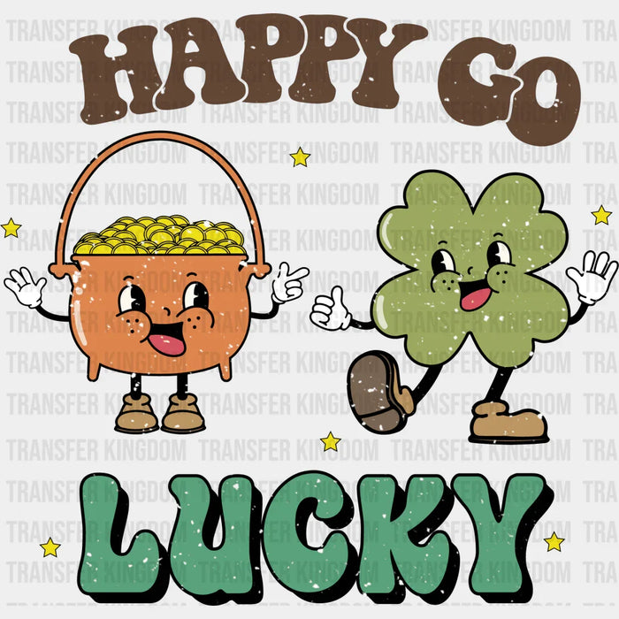 Happy Go Lucky Shamrock Leaf Design - St. Patrick's Day DTF heat transfer